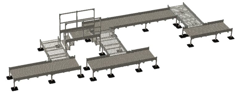 Moduł 3D render modułowych podestów serwisowych od Walraven